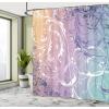 Ambesonne Damask Shower Curtain, Vintage Style Floral Pattern Abstract Romantic Bouquet Greenery Art Print, Cloth Fabric Bathroom Decor Set with Hooks, 69″ W x 70″ L, Warm Taupe(Lilac Teal)