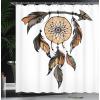 Ambesonne Damask Shower Curtain, Vintage Style Floral Pattern Abstract Romantic Bouquet Greenery Art Print, Cloth Fabric Bathroom Decor Set with Hooks, 69″ W x 70″ L, Warm Taupe(Charcoal Grey)