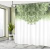 Ambesonne Damask Shower Curtain, Vintage Style Floral Pattern Abstract Romantic Bouquet Greenery Art Print, Cloth Fabric Bathroom Decor Set with Hooks, 69″ W x 70″ L, Warm Taupe(Light Green)
