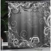 Ambesonne Damask Shower Curtain, Vintage Style Floral Pattern Abstract Romantic Bouquet Greenery Art Print, Cloth Fabric Bathroom Decor Set with Hooks, 69″ W x 70″ L, Warm Taupe(Dark Silver Grey)