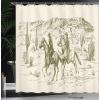 Ambesonne Damask Shower Curtain, Vintage Style Floral Pattern Abstract Romantic Bouquet Greenery Art Print, Cloth Fabric Bathroom Decor Set with Hooks, 69″ W x 70″ L, Warm Taupe(Cream Khaki)