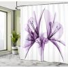 Ambesonne Damask Shower Curtain, Vintage Style Floral Pattern Abstract Romantic Bouquet Greenery Art Print, Cloth Fabric Bathroom Decor Set with Hooks, 69″ W x 70″ L, Warm Taupe(Violet White)