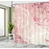 Ambesonne Damask Shower Curtain, Vintage Style Floral Pattern Abstract Romantic Bouquet Greenery Art Print, Cloth Fabric Bathroom Decor Set with Hooks, 69″ W x 70″ L, Warm Taupe(Cream Almond)