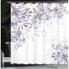 Ambesonne Damask Shower Curtain, Vintage Style Floral Pattern Abstract Romantic Bouquet Greenery Art Print, Cloth Fabric Bathroom Decor Set with Hooks, 69″ W x 70″ L, Warm Taupe(Pale Eggplant)