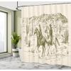 Ambesonne Damask Shower Curtain, Vintage Style Floral Pattern Abstract Romantic Bouquet Greenery Art Print, Cloth Fabric Bathroom Decor Set with Hooks, 69″ W x 70″ L, Warm Taupe(Cream Khaki)