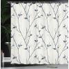 Ambesonne Damask Shower Curtain, Vintage Style Floral Pattern Abstract Romantic Bouquet Greenery Art Print, Cloth Fabric Bathroom Decor Set with Hooks, 69″ W x 70″ L, Warm Taupe(Azure Blue)