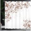 Ambesonne Damask Shower Curtain, Vintage Style Floral Pattern Abstract Romantic Bouquet Greenery Art Print, Cloth Fabric Bathroom Decor Set with Hooks, 69″ W x 70″ L, Warm Taupe(Pale Chocolate)