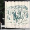 Ambesonne Damask Shower Curtain, Vintage Style Floral Pattern Abstract Romantic Bouquet Greenery Art Print, Cloth Fabric Bathroom Decor Set with Hooks, 69″ W x 70″ L, Warm Taupe(Cream Teal)