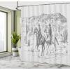 Ambesonne Damask Shower Curtain, Vintage Style Floral Pattern Abstract Romantic Bouquet Greenery Art Print, Cloth Fabric Bathroom Decor Set with Hooks, 69″ W x 70″ L, Warm Taupe(Light Grey)