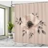 Ambesonne Damask Shower Curtain, Vintage Style Floral Pattern Abstract Romantic Bouquet Greenery Art Print, Cloth Fabric Bathroom Decor Set with Hooks, 69″ W x 70″ L, Warm Taupe(Dark Tan)