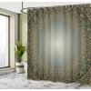 Ambesonne Damask Shower Curtain, Vintage Style Floral Pattern Abstract Romantic Bouquet Greenery Art Print, Cloth Fabric Bathroom Decor Set with Hooks, 69″ W x 70″ L, Warm Taupe(Dark Olive)