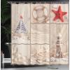 Ambesonne Damask Shower Curtain, Vintage Style Floral Pattern Abstract Romantic Bouquet Greenery Art Print, Cloth Fabric Bathroom Decor Set with Hooks, 69″ W x 70″ L, Warm Taupe(Blue Red)