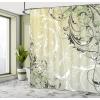 Ambesonne Damask Shower Curtain, Vintage Style Floral Pattern Abstract Romantic Bouquet Greenery Art Print, Cloth Fabric Bathroom Decor Set with Hooks, 69″ W x 70″ L, Warm Taupe(Light Green Grey)