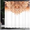 Ambesonne Damask Shower Curtain, Vintage Style Floral Pattern Abstract Romantic Bouquet Greenery Art Print, Cloth Fabric Bathroom Decor Set with Hooks, 69″ W x 70″ L, Warm Taupe(Burnt Orange)