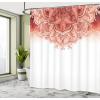 Ambesonne Damask Shower Curtain, Vintage Style Floral Pattern Abstract Romantic Bouquet Greenery Art Print, Cloth Fabric Bathroom Decor Set with Hooks, 69″ W x 70″ L, Warm Taupe(Burnt Sienna)