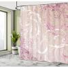 Ambesonne Damask Shower Curtain, Vintage Style Floral Pattern Abstract Romantic Bouquet Greenery Art Print, Cloth Fabric Bathroom Decor Set with Hooks, 69″ W x 70″ L, Warm Taupe(Eggshell Pink)