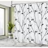 Ambesonne Damask Shower Curtain, Vintage Style Floral Pattern Abstract Romantic Bouquet Greenery Art Print, Cloth Fabric Bathroom Decor Set with Hooks, 69″ W x 70″ L, Warm Taupe(Coconut Black)