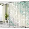 Ambesonne Damask Shower Curtain, Vintage Style Floral Pattern Abstract Romantic Bouquet Greenery Art Print, Cloth Fabric Bathroom Decor Set with Hooks, 69″ W x 70″ L, Warm Taupe(Coconut Seafoam)