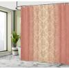 Ambesonne Damask Shower Curtain, Vintage Style Floral Pattern Abstract Romantic Bouquet Greenery Art Print, Cloth Fabric Bathroom Decor Set with Hooks, 69″ W x 70″ L, Warm Taupe(Salmon Peach)