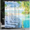 Ambesonne Damask Shower Curtain, Vintage Style Floral Pattern Abstract Romantic Bouquet Greenery Art Print, Cloth Fabric Bathroom Decor Set with Hooks, 69″ W x 70″ L, Warm Taupe(Aqua White Blue)