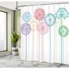 Ambesonne Damask Shower Curtain, Vintage Style Floral Pattern Abstract Romantic Bouquet Greenery Art Print, Cloth Fabric Bathroom Decor Set with Hooks, 69″ W x 70″ L, Warm Taupe(Dark Indigo)