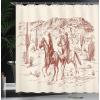 Ambesonne Damask Shower Curtain, Vintage Style Floral Pattern Abstract Romantic Bouquet Greenery Art Print, Cloth Fabric Bathroom Decor Set with Hooks, 69″ W x 70″ L, Warm Taupe(Cream Maroon)
