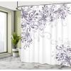 Ambesonne Damask Shower Curtain, Vintage Style Floral Pattern Abstract Romantic Bouquet Greenery Art Print, Cloth Fabric Bathroom Decor Set with Hooks, 69″ W x 70″ L, Warm Taupe(Pale Eggplant)