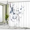 Ambesonne Damask Shower Curtain, Vintage Style Floral Pattern Abstract Romantic Bouquet Greenery Art Print, Cloth Fabric Bathroom Decor Set with Hooks, 69″ W x 70″ L, Warm Taupe(Soft Grey)