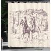 Ambesonne Damask Shower Curtain, Vintage Style Floral Pattern Abstract Romantic Bouquet Greenery Art Print, Cloth Fabric Bathroom Decor Set with Hooks, 69″ W x 70″ L, Warm Taupe(Plum and Cream)