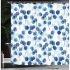 Ambesonne Damask Shower Curtain, Vintage Style Floral Pattern Abstract Romantic Bouquet Greenery Art Print, Cloth Fabric Bathroom Decor Set with Hooks, 69″ W x 70″ L, Warm Taupe(Blue White)