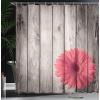 Ambesonne Damask Shower Curtain, Vintage Style Floral Pattern Abstract Romantic Bouquet Greenery Art Print, Cloth Fabric Bathroom Decor Set with Hooks, 69″ W x 70″ L, Warm Taupe(Dark Coral)
