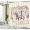 Ambesonne Damask Shower Curtain, Vintage Style Floral Pattern Abstract Romantic Bouquet Greenery Art Print, Cloth Fabric Bathroom Decor Set with Hooks, 69″ W x 70″ L, Warm Taupe(Plum and Cream)