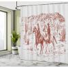 Ambesonne Damask Shower Curtain, Vintage Style Floral Pattern Abstract Romantic Bouquet Greenery Art Print, Cloth Fabric Bathroom Decor Set with Hooks, 69″ W x 70″ L, Warm Taupe(Burgundy Pearl)