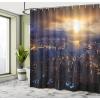 Ambesonne Damask Shower Curtain, Vintage Style Floral Pattern Abstract Romantic Bouquet Greenery Art Print, Cloth Fabric Bathroom Decor Set with Hooks, 69″ W x 70″ L, Warm Taupe(Yellow Blue)
