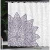 Ambesonne Damask Shower Curtain, Vintage Style Floral Pattern Abstract Romantic Bouquet Greenery Art Print, Cloth Fabric Bathroom Decor Set with Hooks, 69″ W x 70″ L, Warm Taupe(Dust Ivory)