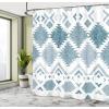 Ambesonne Damask Shower Curtain, Vintage Style Floral Pattern Abstract Romantic Bouquet Greenery Art Print, Cloth Fabric Bathroom Decor Set with Hooks, 69″ W x 70″ L, Warm Taupe(Blue Pale Grey)