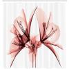 Ambesonne Damask Shower Curtain, Vintage Style Floral Pattern Abstract Romantic Bouquet Greenery Art Print, Cloth Fabric Bathroom Decor Set with Hooks, 69″ W x 70″ L, Warm Taupe(Pastel Pink)