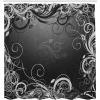 Ambesonne Damask Shower Curtain, Vintage Style Floral Pattern Abstract Romantic Bouquet Greenery Art Print, Cloth Fabric Bathroom Decor Set with Hooks, 69″ W x 70″ L, Warm Taupe(Dark Silver Grey)