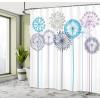 Ambesonne Damask Shower Curtain, Vintage Style Floral Pattern Abstract Romantic Bouquet Greenery Art Print, Cloth Fabric Bathroom Decor Set with Hooks, 69″ W x 70″ L, Warm Taupe(Deep Sky)