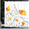 Ambesonne Floral Shower Curtain, Bouquet with Swirled Branches Romantic Paper Flowers Origami Autumn Blooms Image, Cloth Fabric Bathroom Decor Set with Hooks, 69″ W x 84″ L, Mint Orange(Mint Orange)