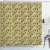 Ambesonne Floral Shower Curtain, Bouquet with Swirled Branches Romantic Paper Flowers Origami Autumn Blooms Image, Cloth Fabric Bathroom Decor Set with Hooks, 69″ W x 84″ L, Mint Orange(Pale Green Brown)