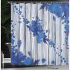 Ambesonne Floral Shower Curtain, Bouquet with Swirled Branches Romantic Paper Flowers Origami Autumn Blooms Image, Cloth Fabric Bathroom Decor Set with Hooks, 69″ W x 84″ L, Mint Orange(Cobalt Blue)