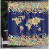 Ambesonne Floral Shower Curtain, Bouquet with Swirled Branches Romantic Paper Flowers Origami Autumn Blooms Image, Cloth Fabric Bathroom Decor Set with Hooks, 69″ W x 84″ L, Mint Orange(Dark Blue Yellow Blue)
