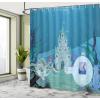 Ambesonne Floral Shower Curtain, Bouquet with Swirled Branches Romantic Paper Flowers Origami Autumn Blooms Image, Cloth Fabric Bathroom Decor Set with Hooks, 69″ W x 84″ L, Mint Orange(Turquoise Teal)