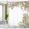 Ambesonne Floral Shower Curtain, Bouquet with Swirled Branches Romantic Paper Flowers Origami Autumn Blooms Image, Cloth Fabric Bathroom Decor Set with Hooks, 69″ W x 84″ L, Mint Orange(Cinnamon and White)