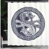 Ambesonne Floral Shower Curtain, Bouquet with Swirled Branches Romantic Paper Flowers Origami Autumn Blooms Image, Cloth Fabric Bathroom Decor Set with Hooks, 69″ W x 84″ L, Mint Orange(Violet Blue Off White)