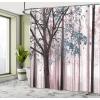 Ambesonne Floral Shower Curtain, Bouquet with Swirled Branches Romantic Paper Flowers Origami Autumn Blooms Image, Cloth Fabric Bathroom Decor Set with Hooks, 69″ W x 84″ L, Mint Orange(Grey Pink)