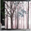 Ambesonne Floral Shower Curtain, Bouquet with Swirled Branches Romantic Paper Flowers Origami Autumn Blooms Image, Cloth Fabric Bathroom Decor Set with Hooks, 69″ W x 84″ L, Mint Orange(Grey Pink)