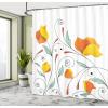 Ambesonne Floral Shower Curtain, Bouquet with Swirled Branches Romantic Paper Flowers Origami Autumn Blooms Image, Cloth Fabric Bathroom Decor Set with Hooks, 69″ W x 84″ L, Mint Orange(Mint Orange)