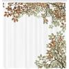 Ambesonne Floral Shower Curtain, Bouquet with Swirled Branches Romantic Paper Flowers Origami Autumn Blooms Image, Cloth Fabric Bathroom Decor Set with Hooks, 69″ W x 84″ L, Mint Orange(Cinnamon and White)